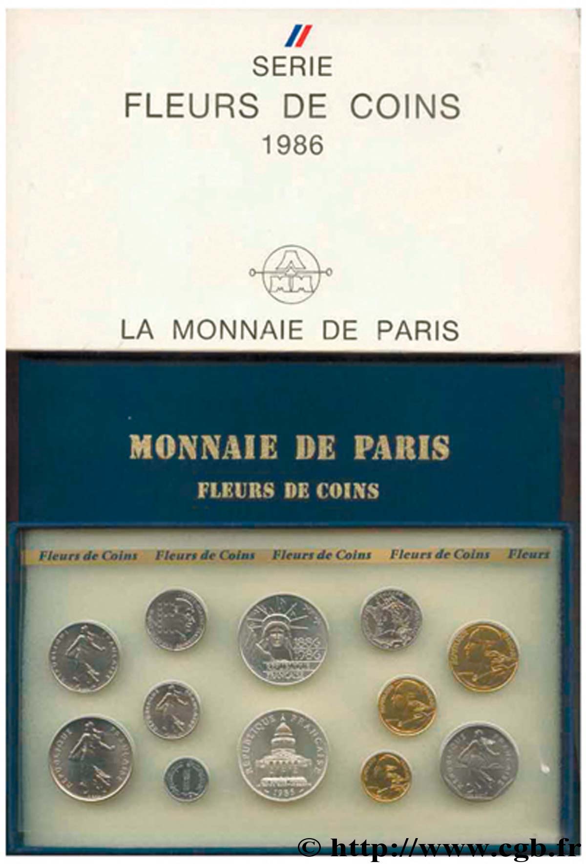 Boîte Fleur de Coins 1986 Paris F.5000/43 FDC 