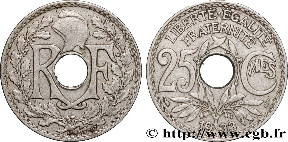 25 centimes Lindauer 1933 F.171/17 TTB+