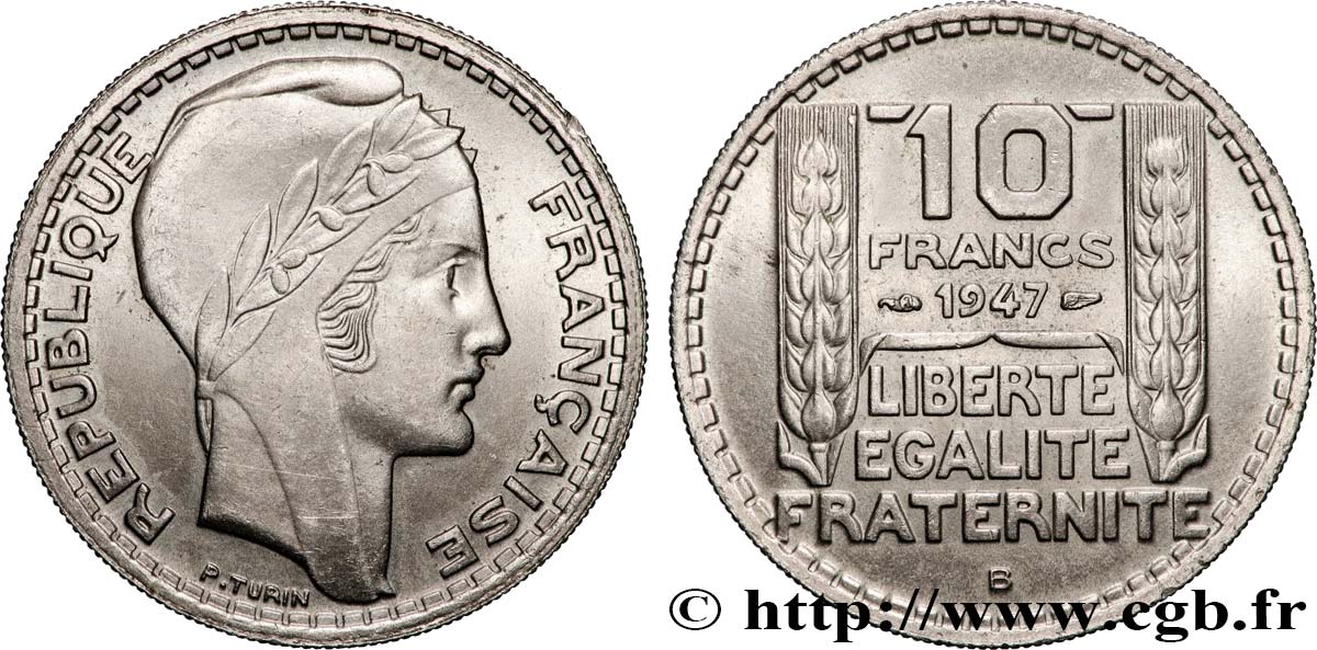 10 francs Turin, grosse tête 1947 Beaumont-Le-Roger F.361A/5 SPL63