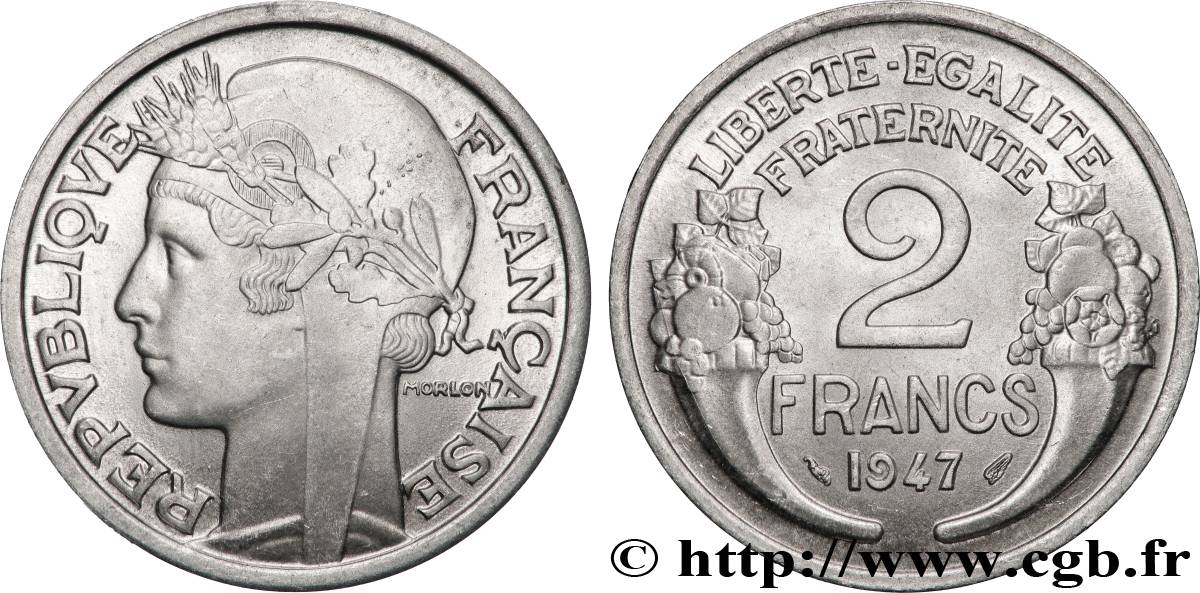 2 francs Morlon, aluminium 1947 F.269/10 SPL63