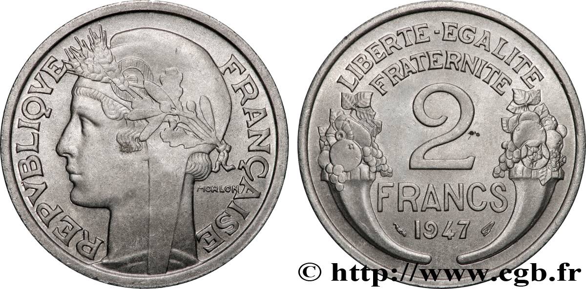 2 francs Morlon, aluminium 1947 F.269/10 SUP62