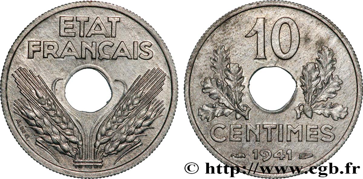 10 centimes État français, grand module 1941 Paris F.141/2 ST65
