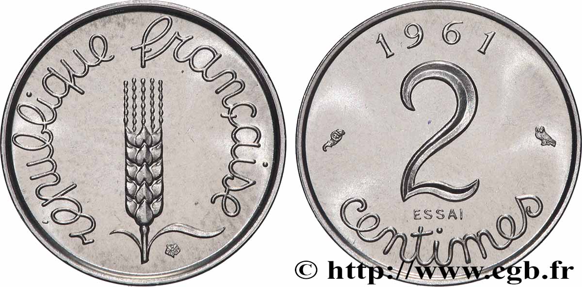 Essai de 2 centimes Épi 1961 Paris F.111/2 SPL