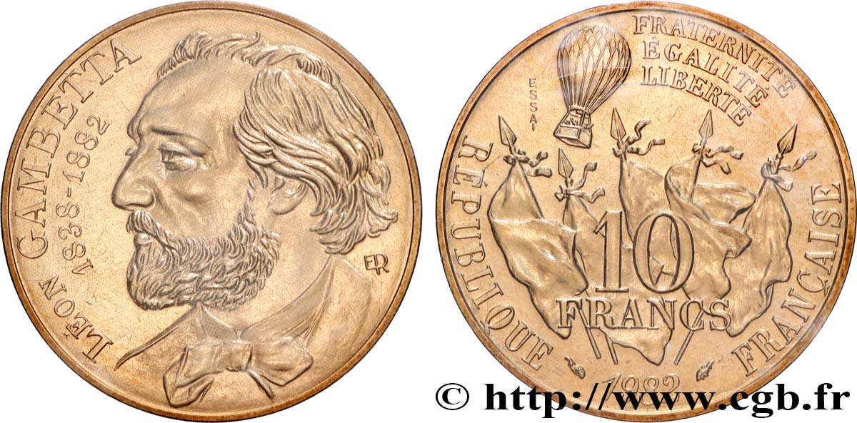 Essai de 10 francs Gambetta 1982 Pessac F.366/1 MS