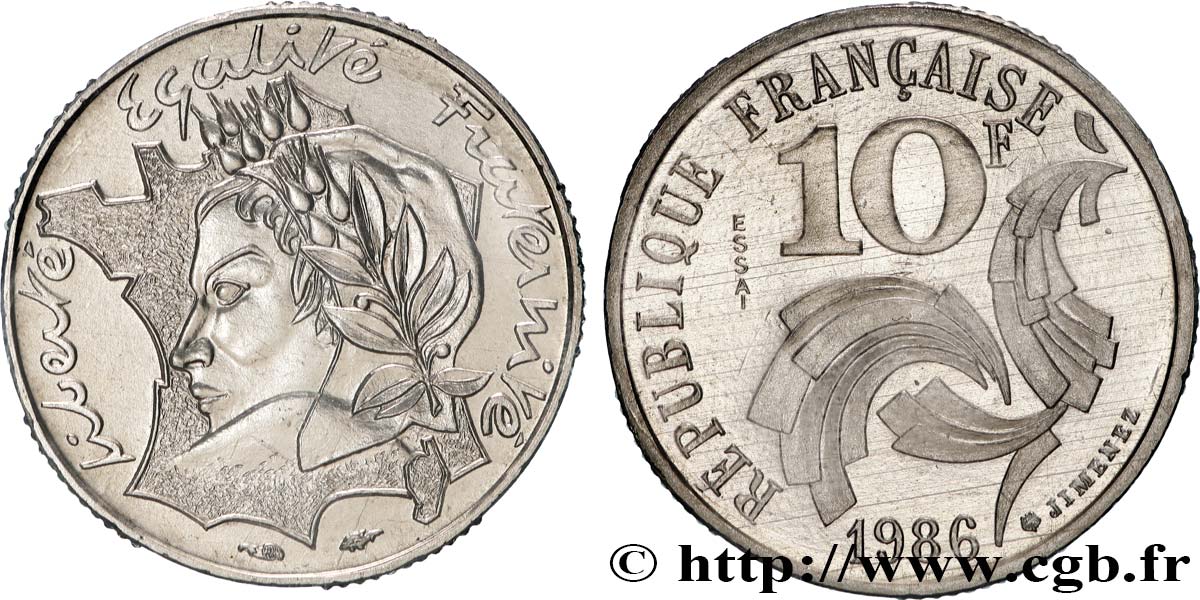Essai de 10 francs Jimenez 1986 Pessac F.373/1 FDC