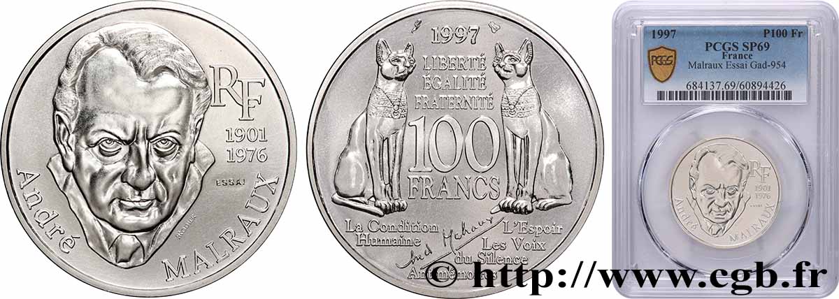 Essai de 100 francs Malraux 1997 Paris F.465/1 MS69 PCGS