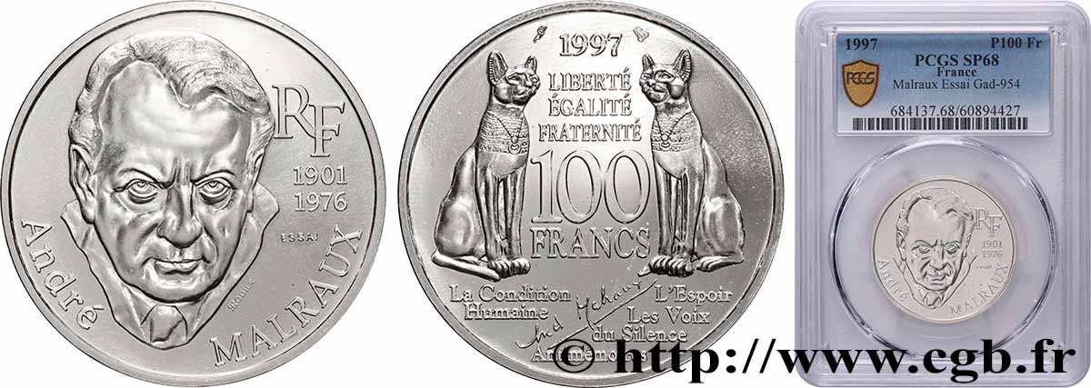 Essai de 100 francs Malraux 1997 Paris F.465/1 ST68 PCGS