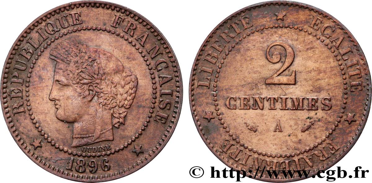 2 centimes Cérès 1896 Paris F.109/22 AU