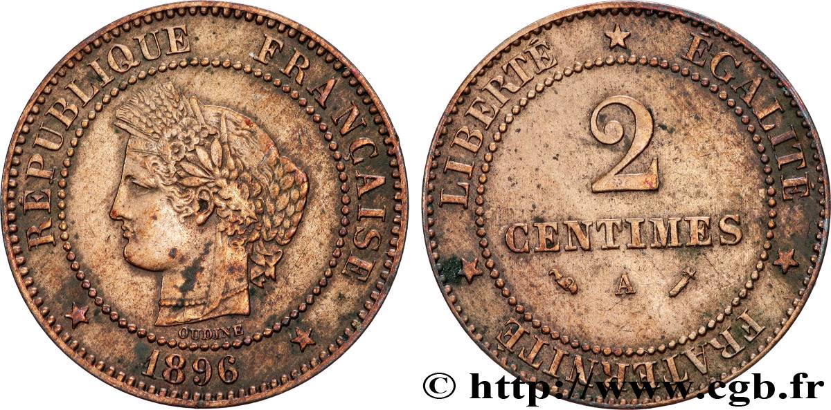 2 centimes Cérès 1896 Paris F.109/22 q.SPL