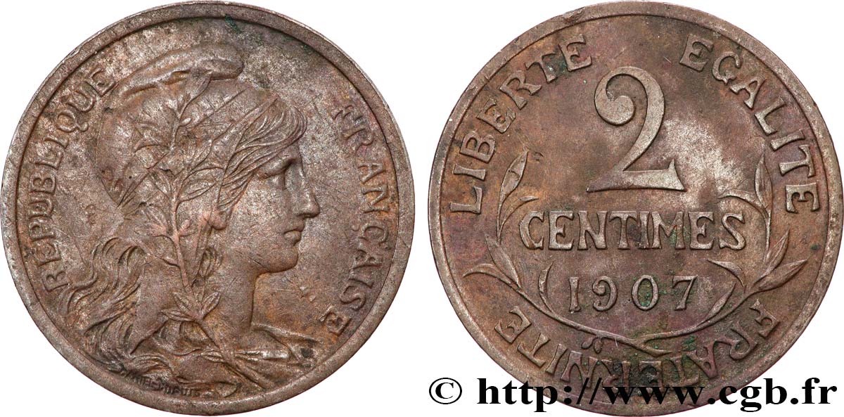 2 centimes Daniel-Dupuis 1907 Paris F.110/10 TTB+