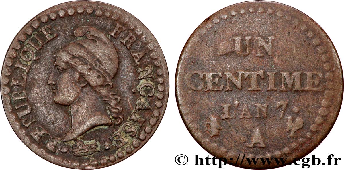 Un centime Dupré, grand 7 1799 Paris F.100/16 TB