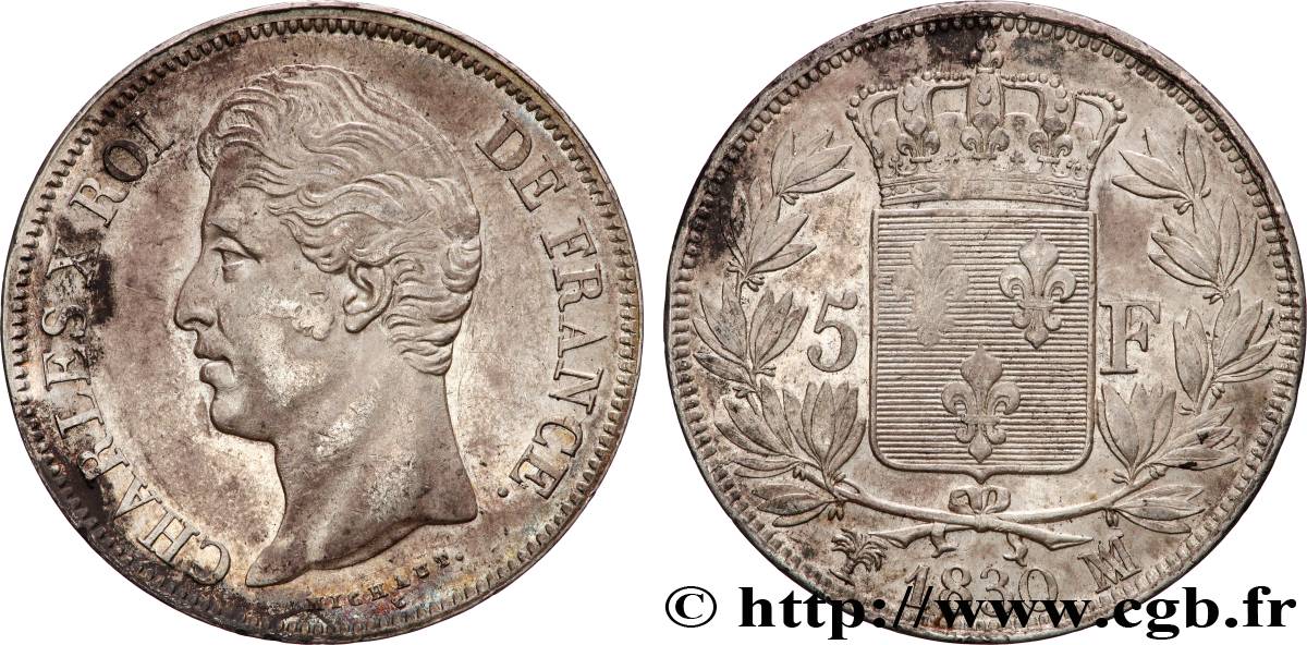 5 francs Charles X, 2e type 1830 Marseille F.311/49 TTB+