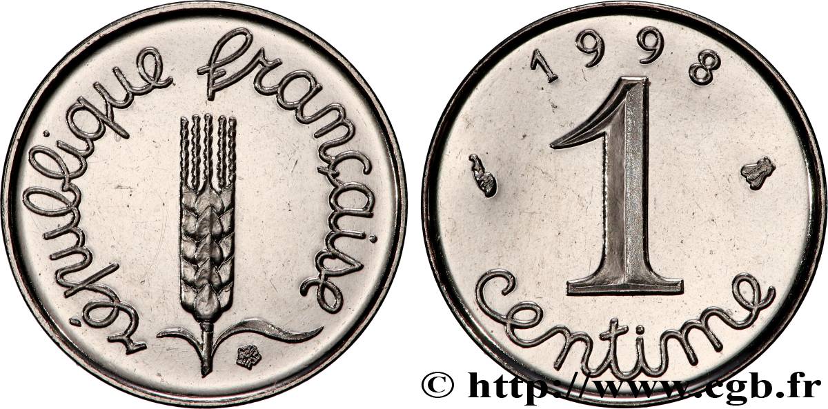 1 centime Épi, BU (Brillant Universel) 1998 Pessac F.106/58 FDC
