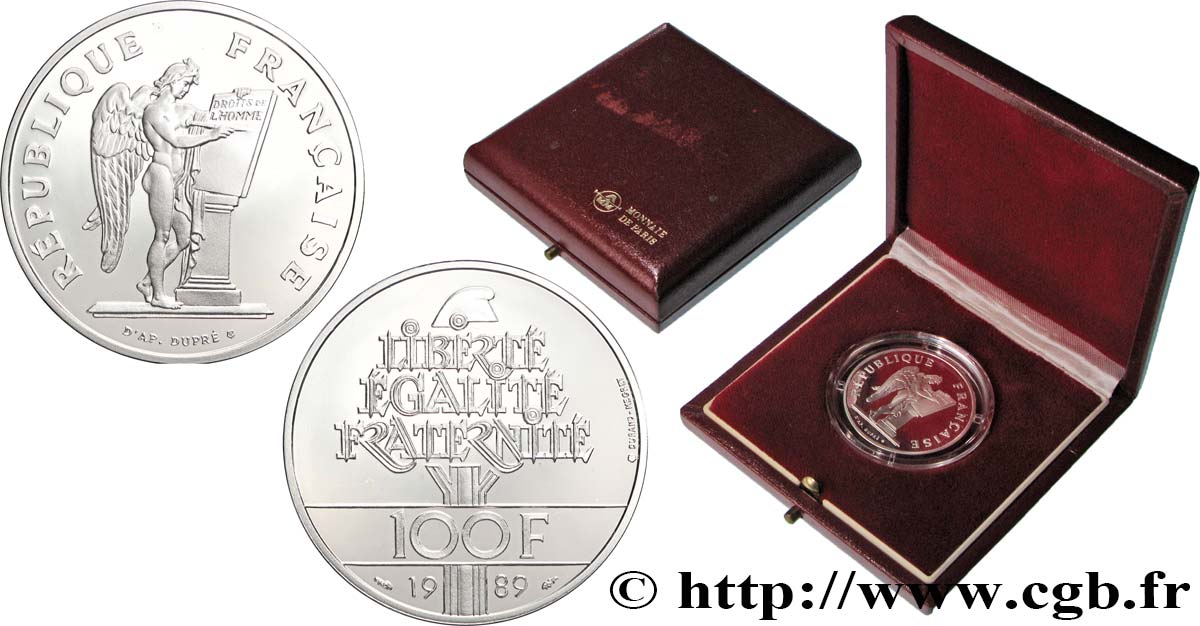 Belle Épreuve 100 francs Droits de l Homme 1989 Paris F.457/2 var. FDC