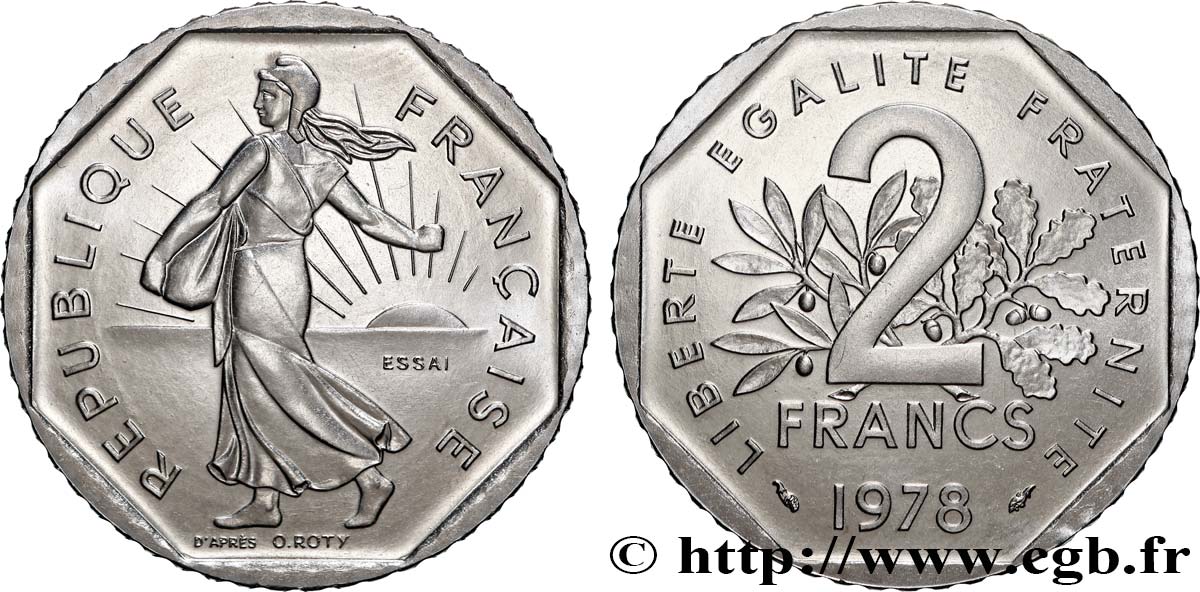 Essai de 2 francs Semeuse, nickel 1978 Pessac F.272/2 MS