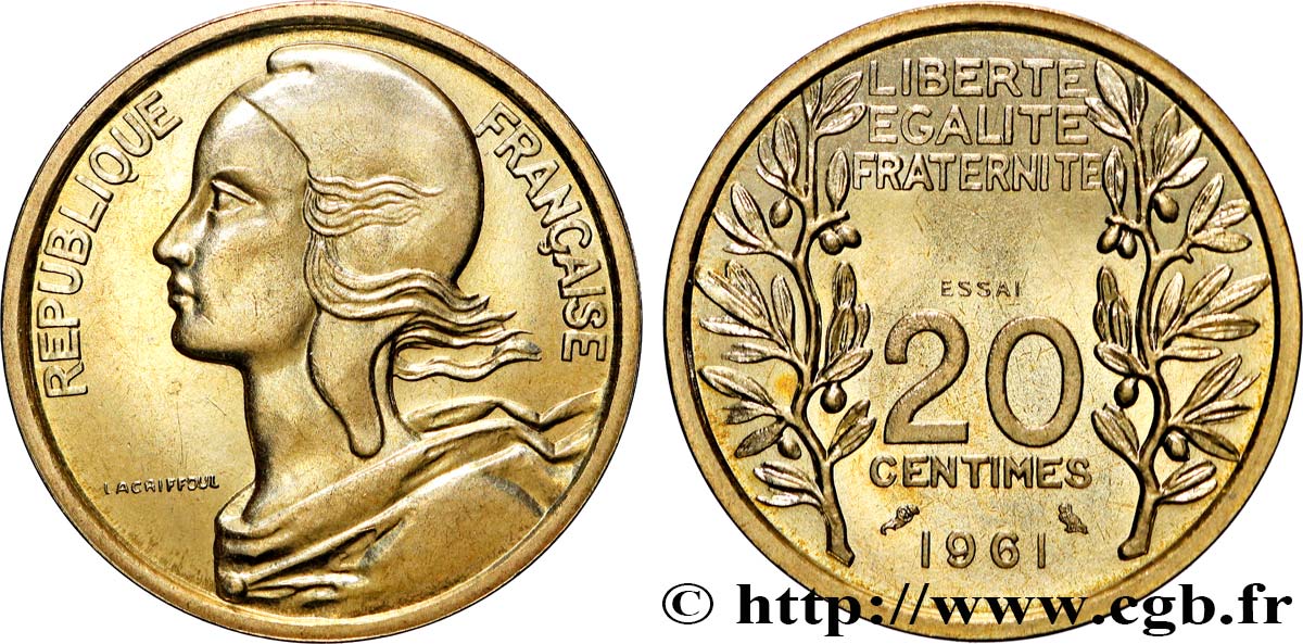 Essai du concours de 20 centimes par Lagriffoul 1961 Paris GEM.55 10 FDC