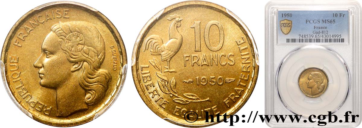 10 francs Guiraud 1950  F.363/2 MS65 PCGS