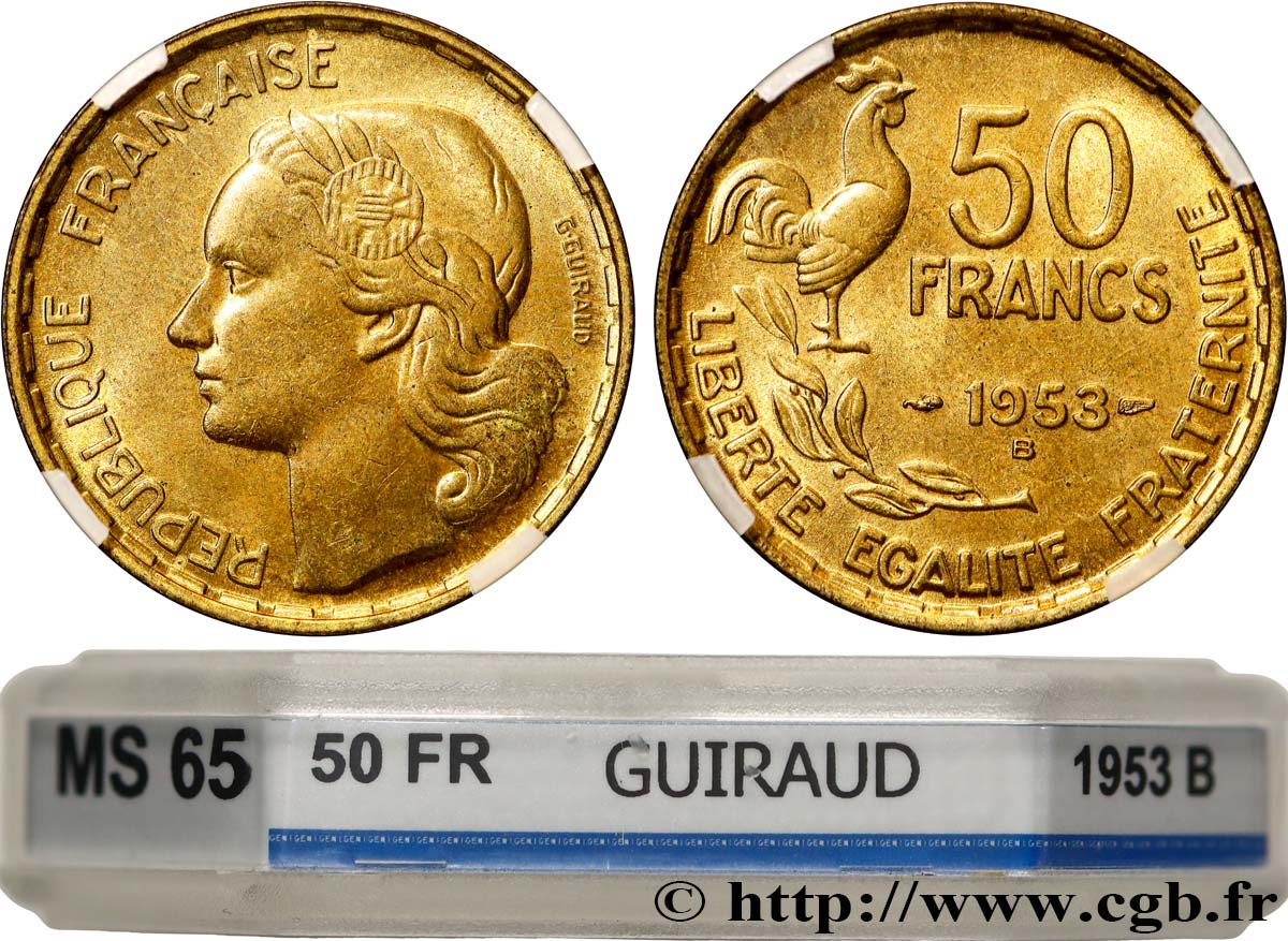50 francs Guiraud 1953 Beaumont-le-Roger F.425/11 MS65 GENI