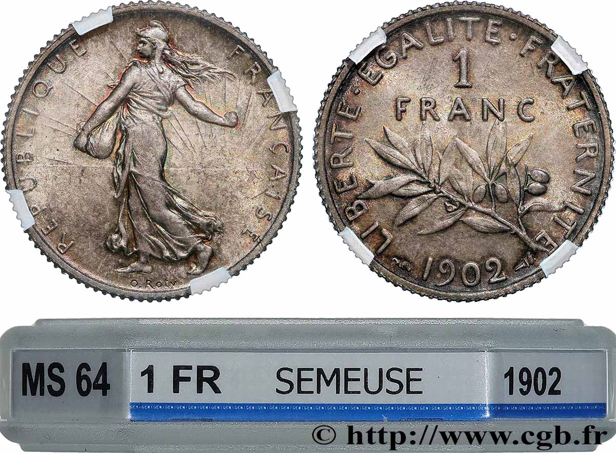 1 franc Semeuse 1902 Paris F.217/7 MS64 GENI