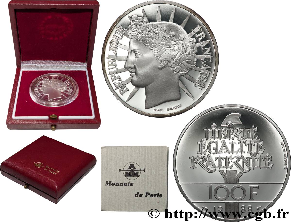 Belle Épreuve 100 francs - Fraternité 1988 F5.1604 4 FDC
