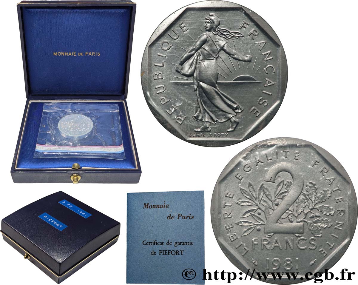 Piéfort Argent de 2 francs Semeuse 1981 Pessac GEM.123 P2 FDC