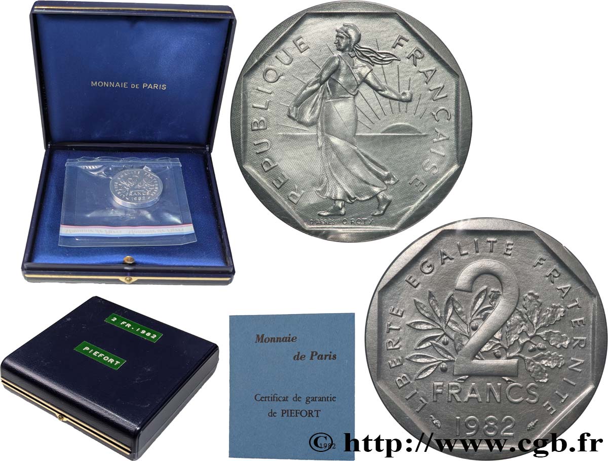 Piéfort Argent de 2 francs Semeuse 1982 Pessac GEM.123 P2 FDC