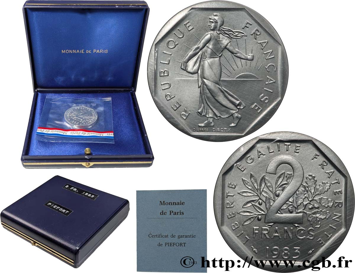 Piéfort Argent de 2 francs Semeuse 1983 Pessac GEM.123 P2 FDC