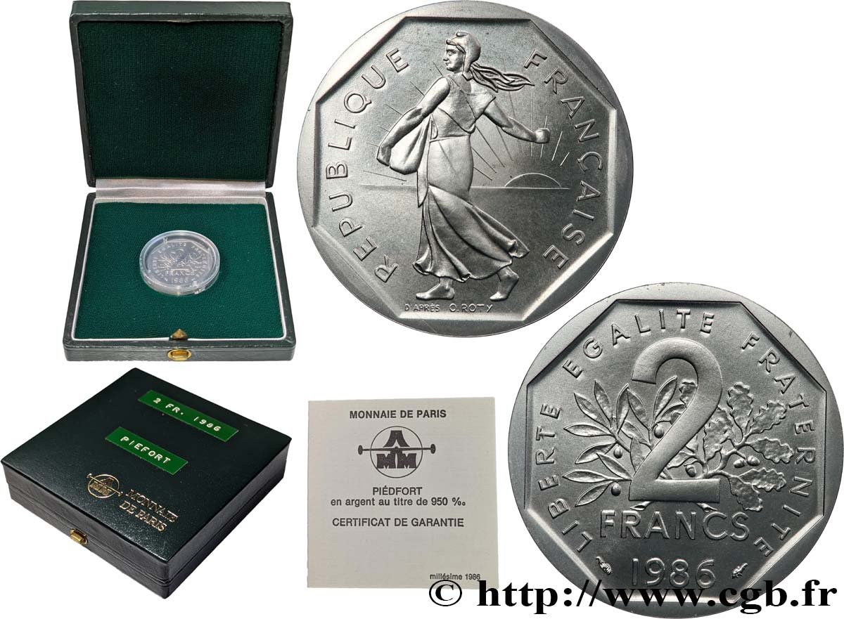 Piéfort Argent de 2 francs Semeuse 1986 Pessac GEM.123 P2 FDC