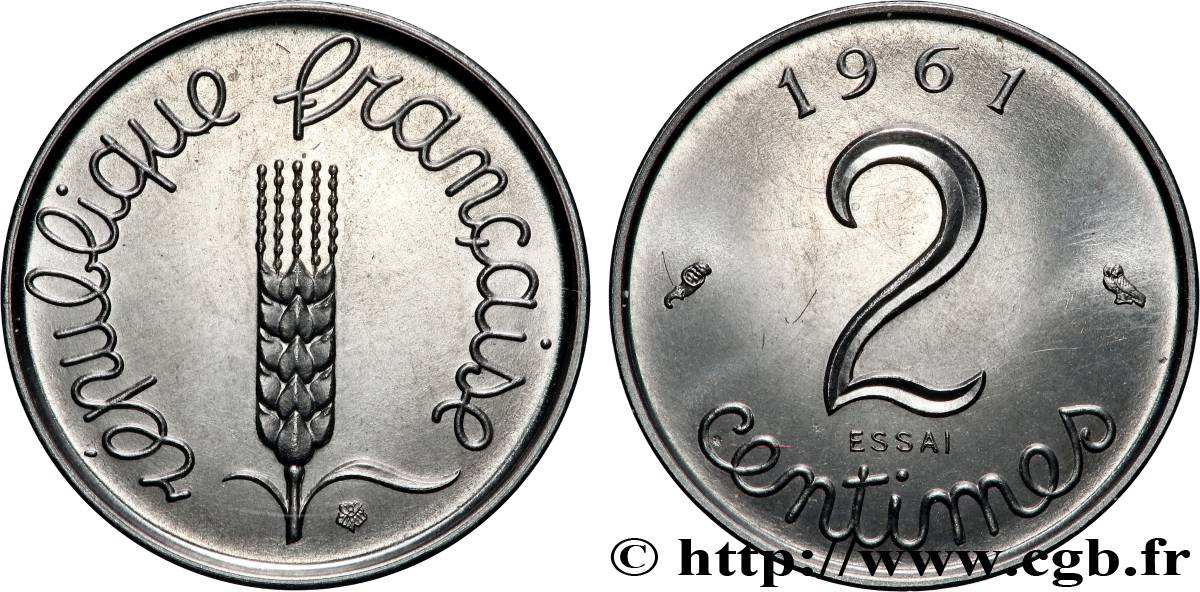 Essai de 2 centimes Épi 1961 Paris F.111/2 SPL64