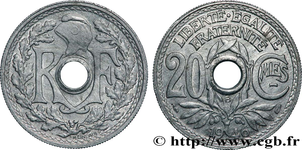 20 centimes Lindauer 1946 Beaumont-Le-Roger F.155/6 SUP+