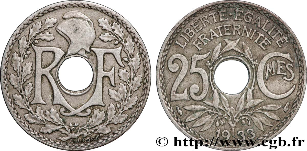 25 centimes Lindauer 1933 F.171/17 TTB+