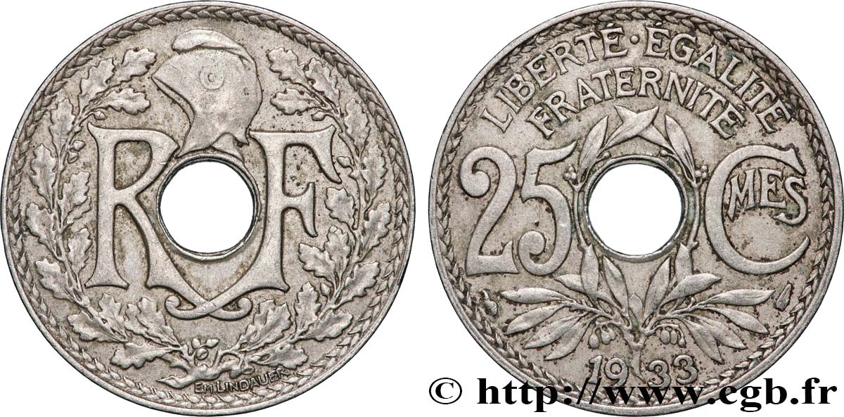 25 centimes Lindauer 1933 F.171/17 TTB+