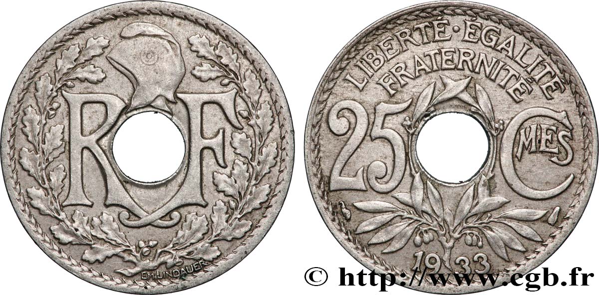 25 centimes Lindauer 1933 F.171/17 MBC+