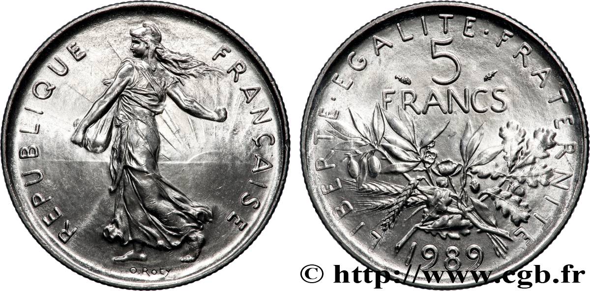 5 francs Semeuse, nickel 1989 Pessac F.341/21 FDC