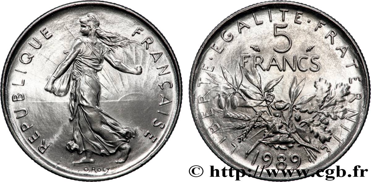 5 francs Semeuse, nickel 1989 Pessac F.341/21 MS