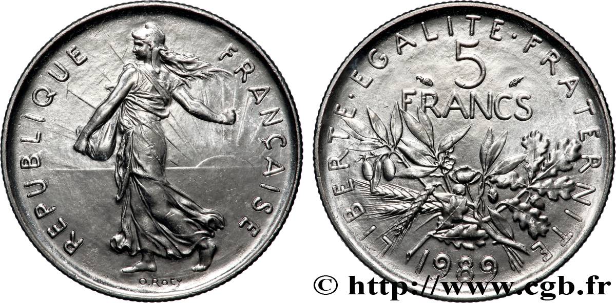 5 francs Semeuse, nickel 1989 Pessac F.341/21 FDC