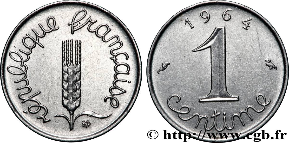 1 centime Épi, avec rebord 1964 Paris F.106/9 TTB