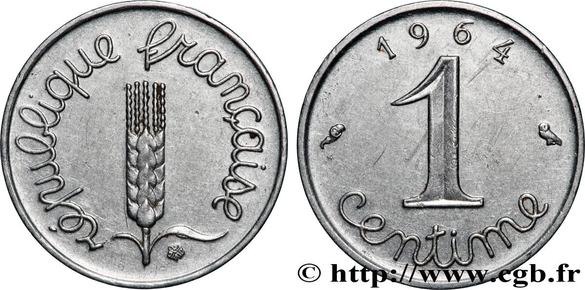 1 centime Épi, avec rebord 1964 Paris F.106/9 TTB