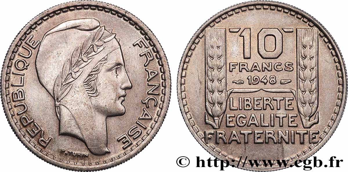 10 francs Turin, petite tête 1948 F.362/3 VZ+