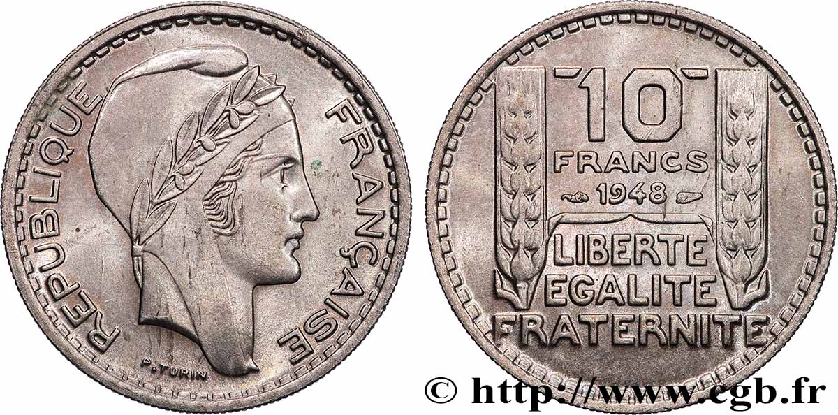 10 francs Turin, petite tête 1948 F.362/3 VZ+