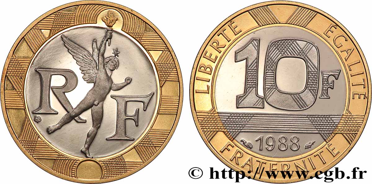 Belle Épreuve Or 10 francs Génie de la Bastille 1988 Pessac F5.1304 1 FDC65