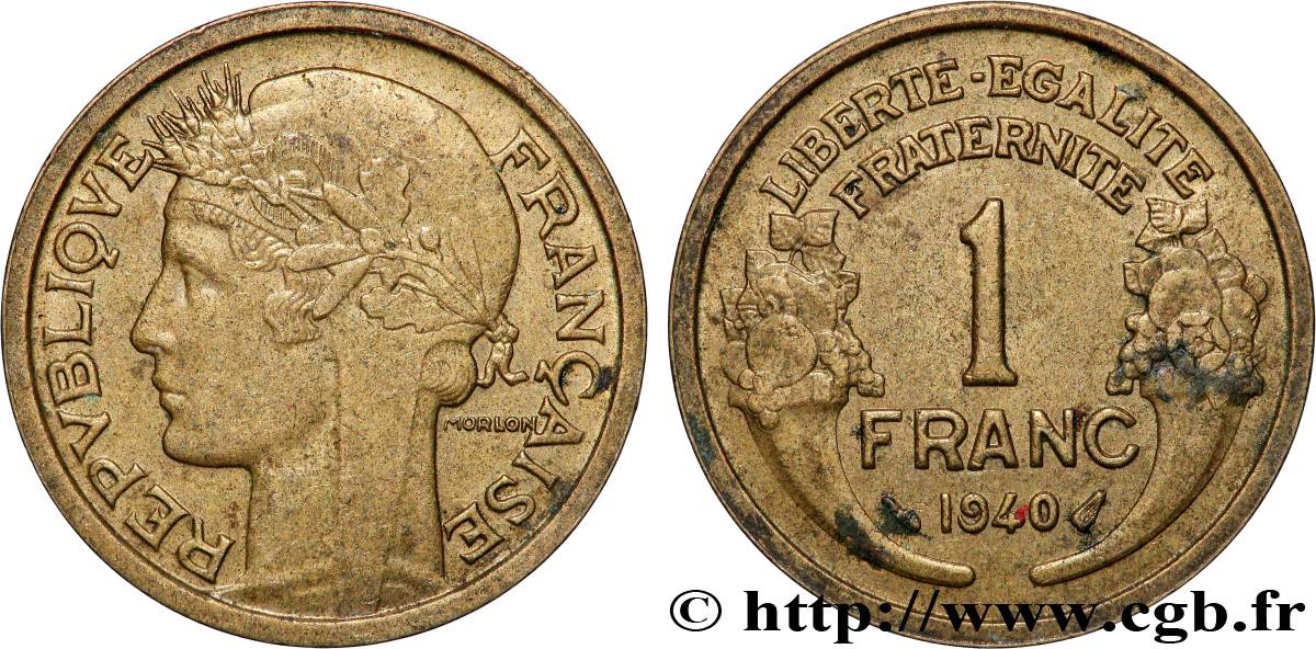 1 franc Morlon 1940 Paris F.219/11 SUP+