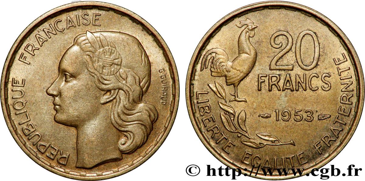 20 francs G. Guiraud 1953 F.402/11 SPL+