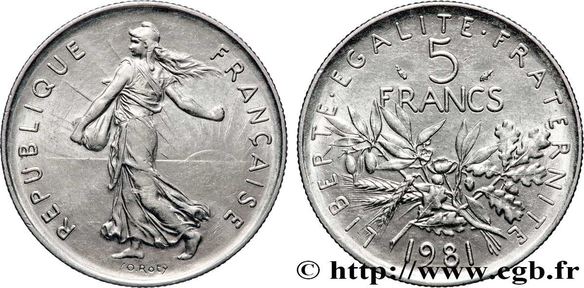 5 francs Semeuse, nickel 1981 Pessac F.341/13 VZ+