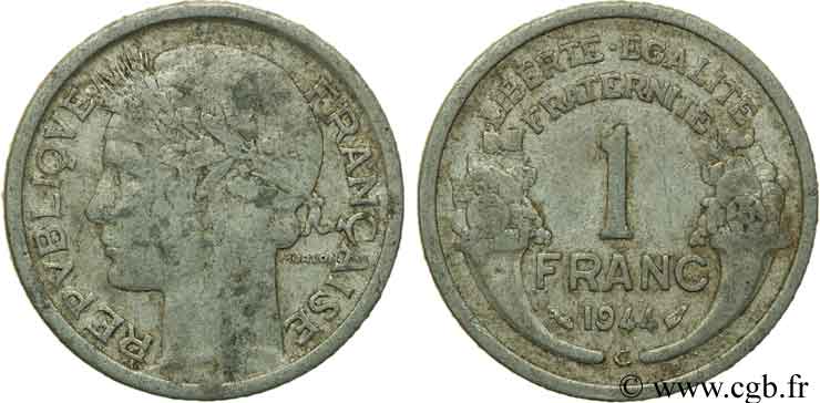 1 franc Morlon, légère 1944 Castelsarrasin F.221/4 TB35