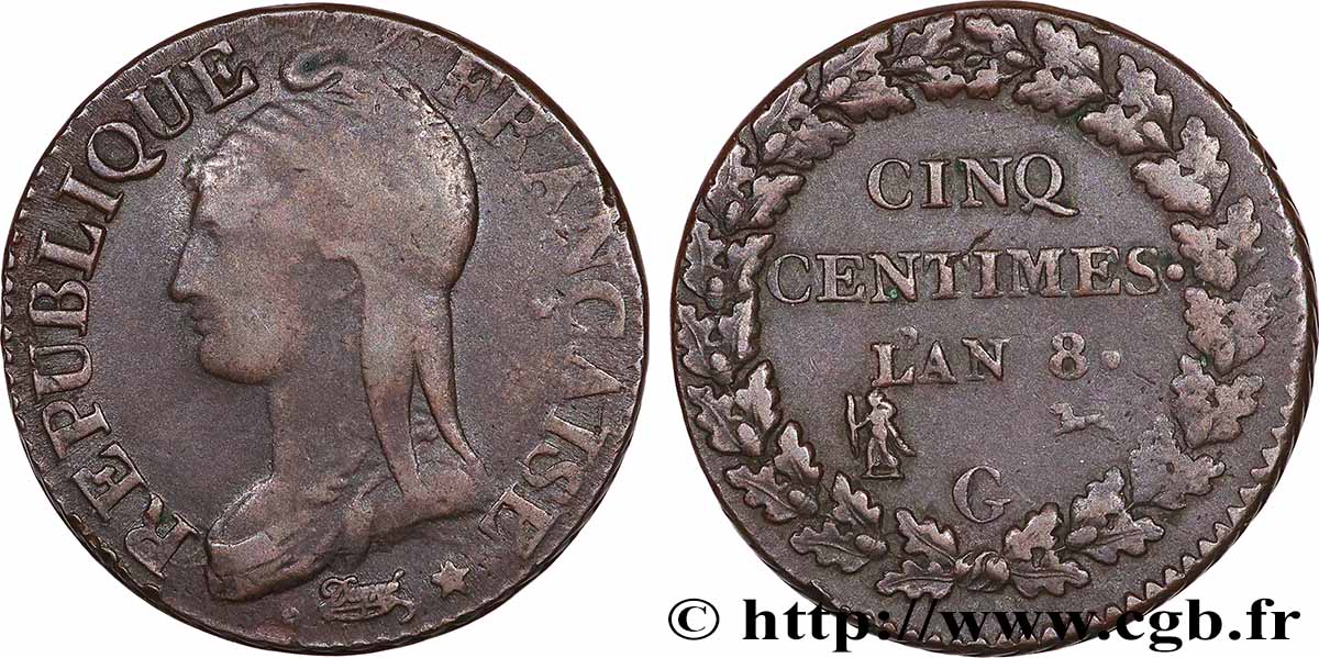 Cinq centimes Dupré, grand module 1800 Genève F.115/126 TB