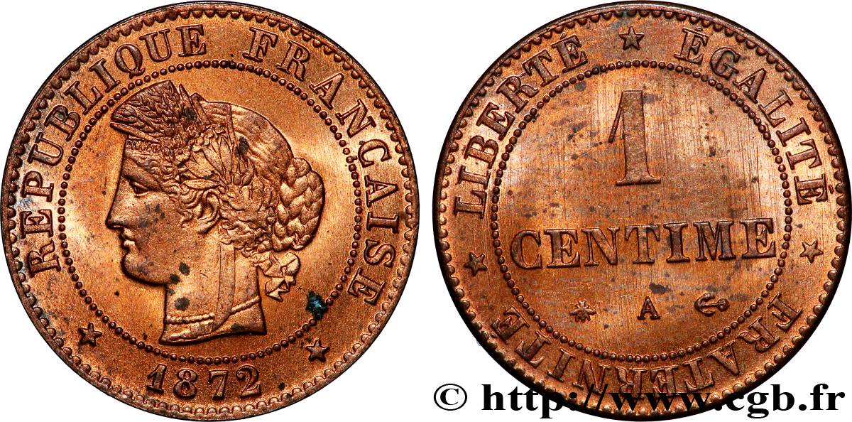 1 centime Cérès 1872 Paris F.104/1 VZ