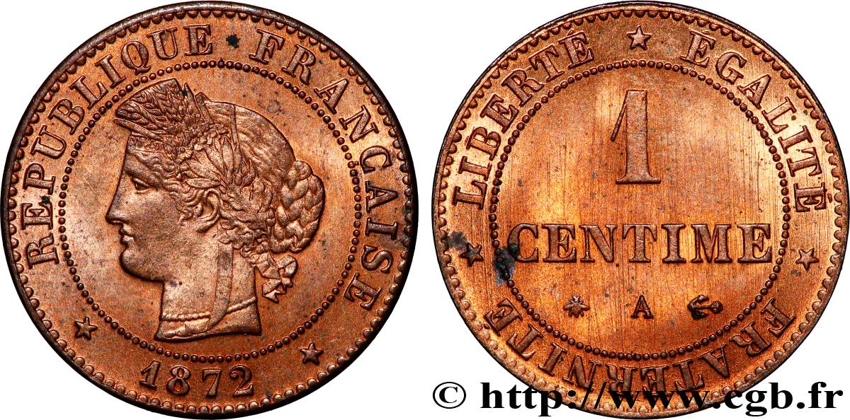 1 centime Cérès 1872 Paris F.104/1 VZ
