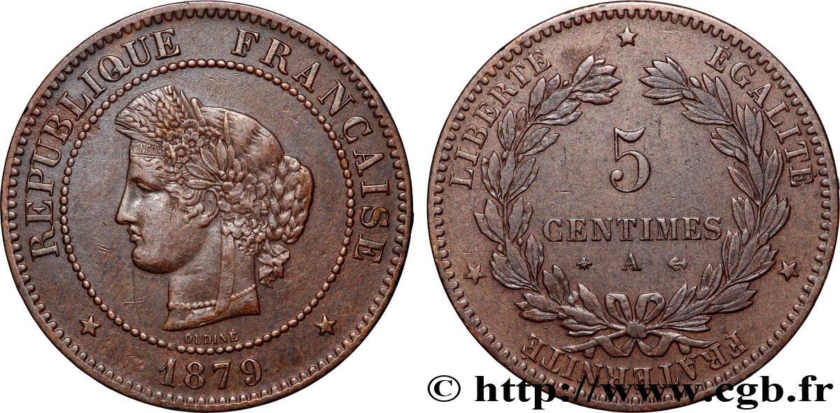 5 centimes Cérès 1879 Paris F.118/20 fSS