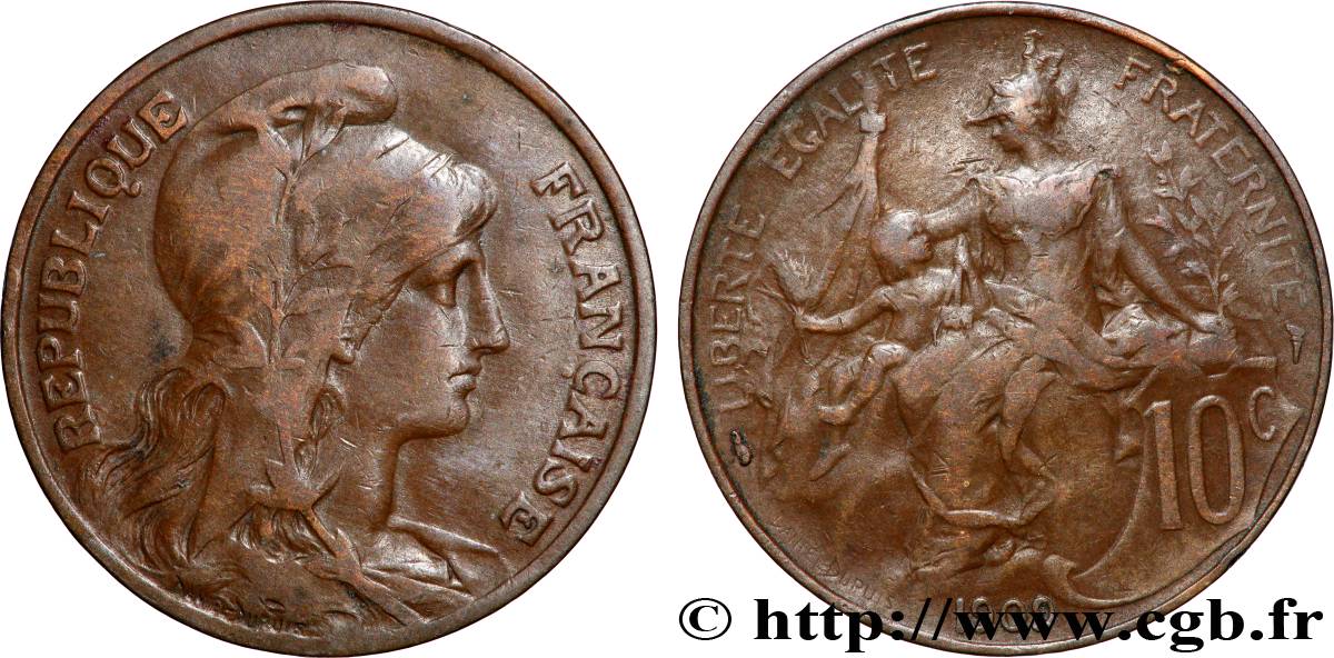 10 centimes Daniel-Dupuis 1909 F.136/18 TB